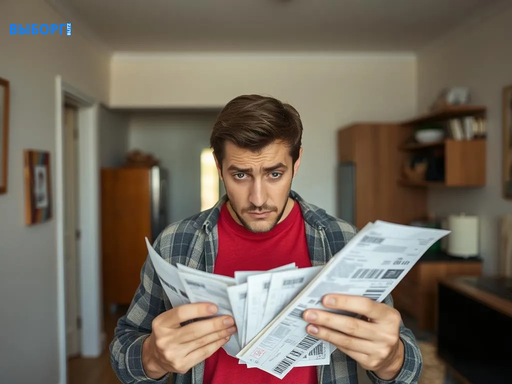 Мужчина держит в руках квитанции ЖКХ