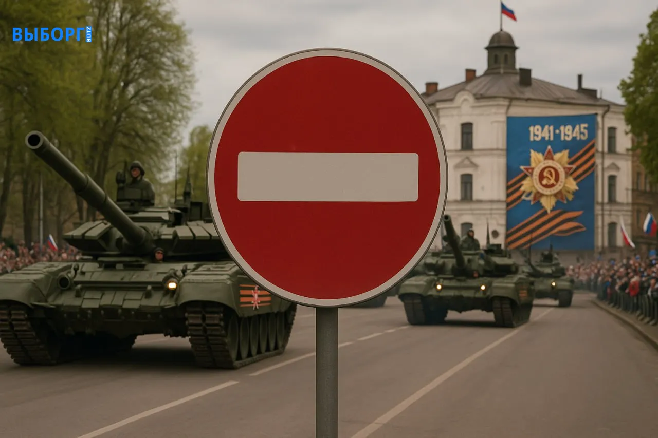 Парад Победы, запрещающий знак