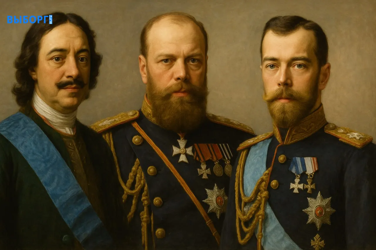 Петр I, Александр III и Николай II. Арт