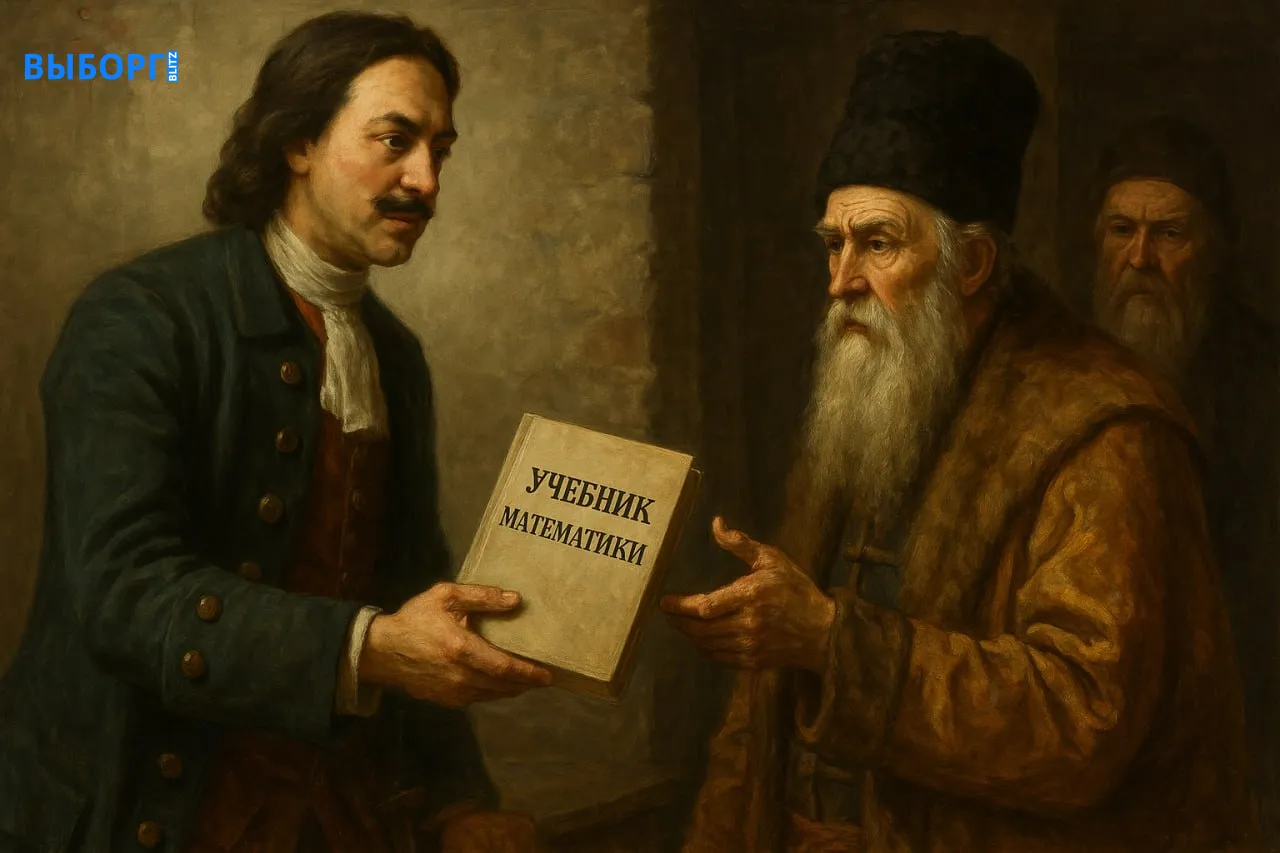 Петр I, бояре, учебник математики. Арт